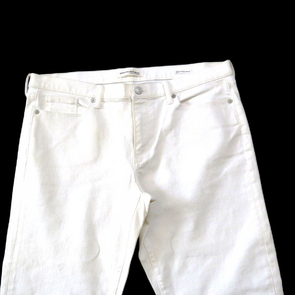 Banana Republic Women's Premium Denim White Skinny Ankle 31 EUC - Picture 4 of 11